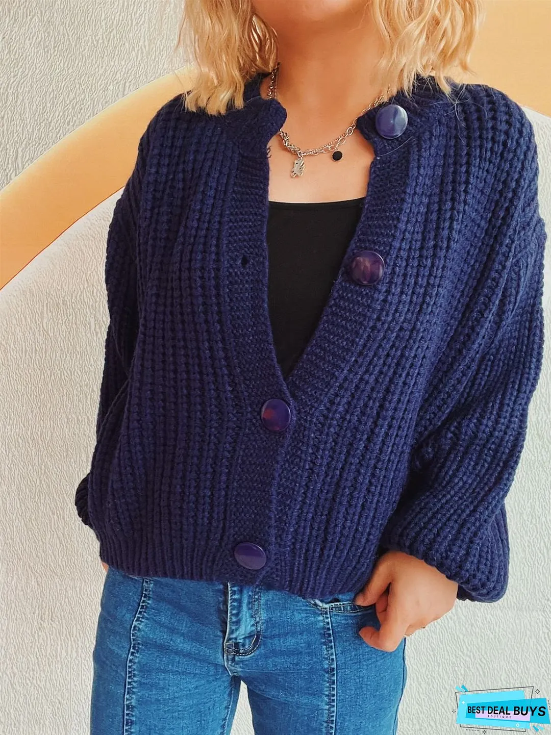 Button Up Long Sleeve Cardigan