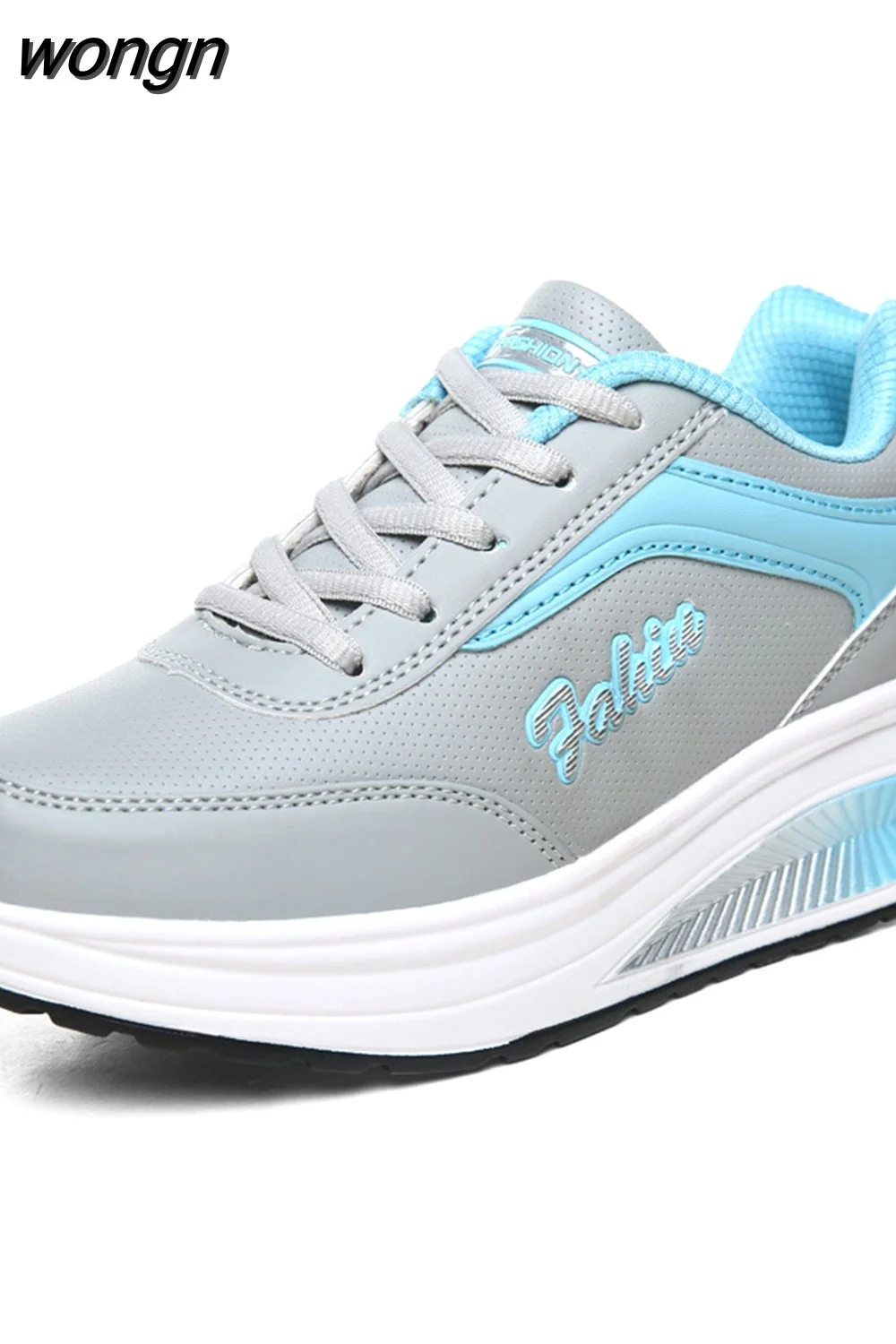 wongn Women Shoes Wedge Sneakers Platform Trainers Women Shoes Casual Lace-Up Tenis Feminino Zapatos De Mujer Women Sneakers High Heel