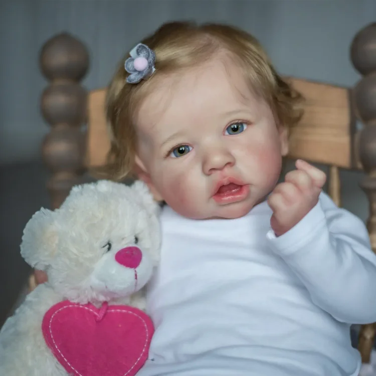 20" Truly Reborn Baby Girl Vatins Open Eyes Toy Doll with Blonde Hair with Heartbeat💖 & Sound🔊：Realistic Reborn Baby Dolls By Rsgdolls®