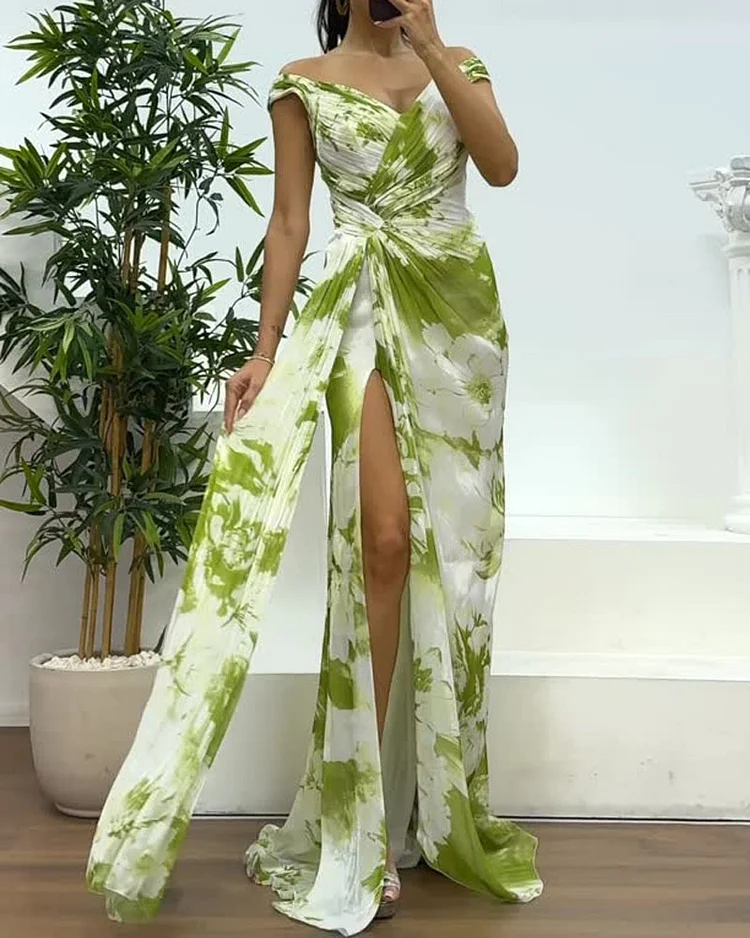 Women's Printed Slit Dress