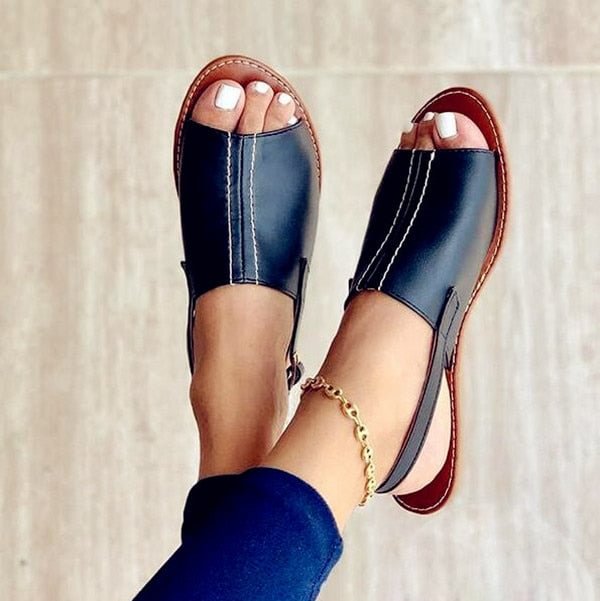 Summer Women Wedges Orthopedic Sandals Office Shoes  Hollow Out Vintage Shoes Slip On Casual Sewing Ladies Sandals