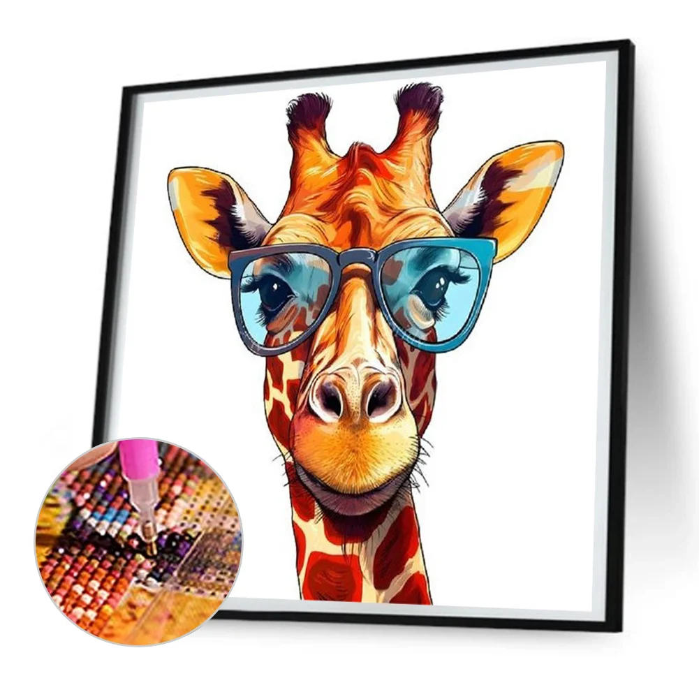 Diamond Painting - Full Round Drill - Giraffe(Canvas|30*30cm)