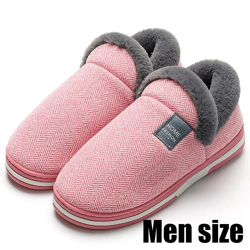 Home Slippers for Men Slip On Comfortable Winter Slippers Men Soft Indoor Shoes Solid Warm House Slippers Male High Quality