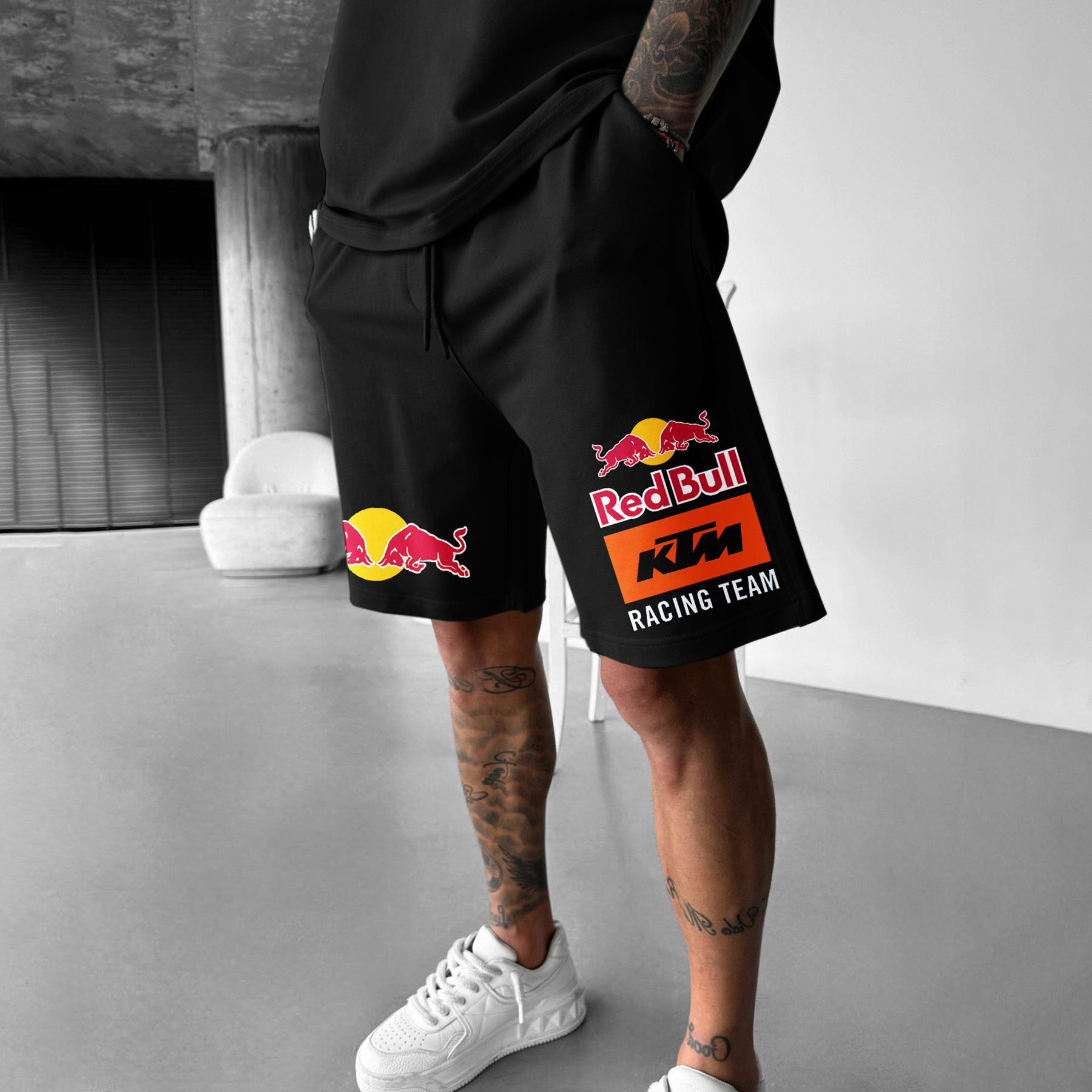 Racing Printed Sweatpants Shorts Motorcycle Printed Shorts Fitness Sports Outdoor Shorts / TECHWEAR CLUB / Techwear