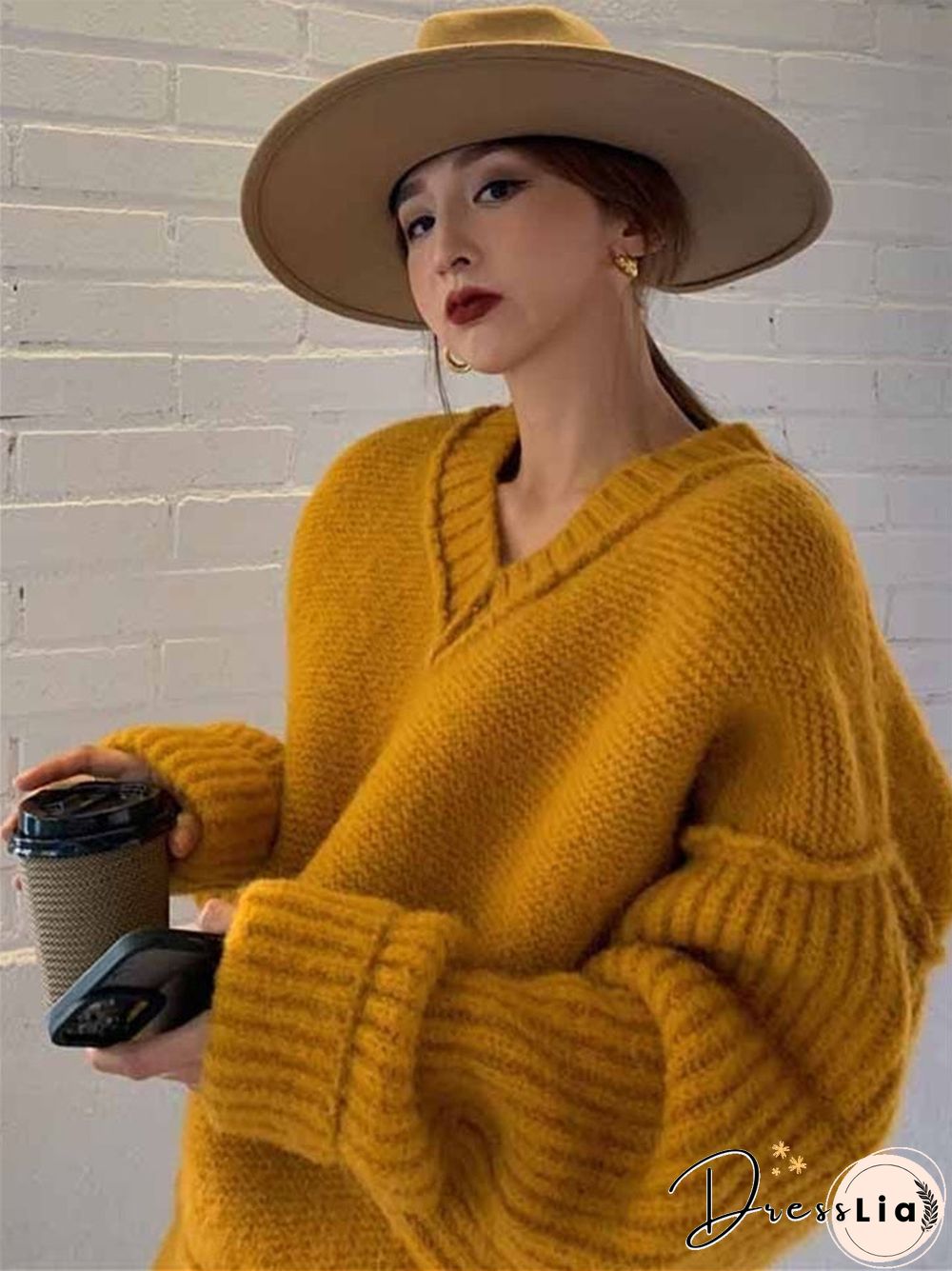 Loose and Lazy V-Neck Sweater