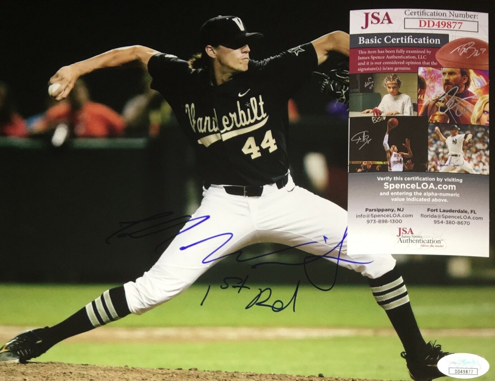 Kyle Wright Vanderlbilt Atlanta Braves Signed Autographed 8x10 Photo Poster painting JSA COA N1