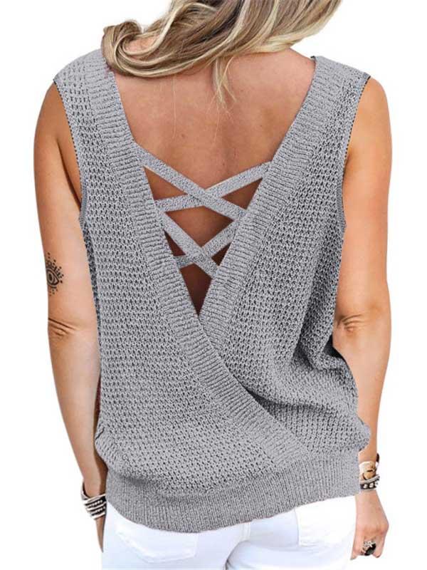 Women Half Sleeve V-neck Solid Color Dress