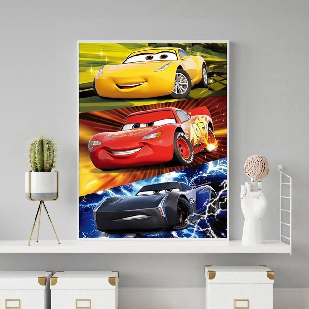 Diamond Painting - Full Round Drill - Cartoon Car(30*40cm)