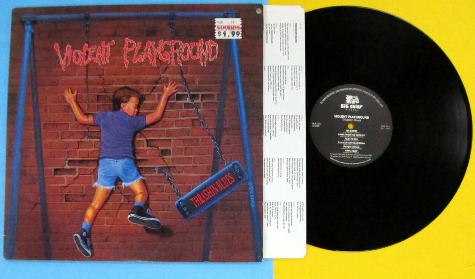 VIOLENT PLAYGROUND Thrashin Blues 1988 LP THRASH Press Kit & 8x10