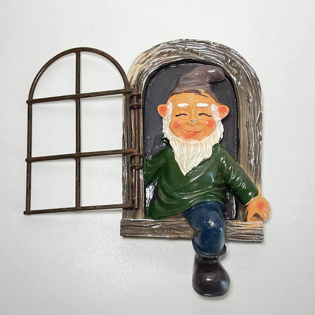 Window-turning Santa Claus decorative sculpture pendant