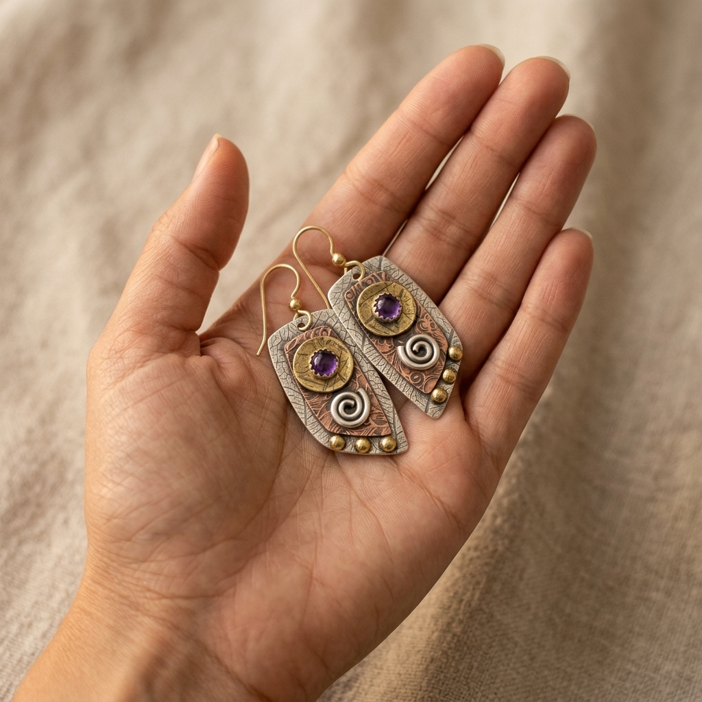 Hand holding delicate gold jewelry