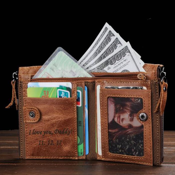 Men's Personalized RFID Wallet with Coin Pocket