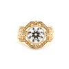 14K Yellow Gold 3ct Old European Cut Lab Diamond Millegrain Bezel Vintage Engraved Ring - Art Deco Style