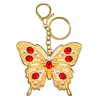 DIYMetal Double Sided Special Shaped Golden Butterfly Diamond Art Keyring Kits