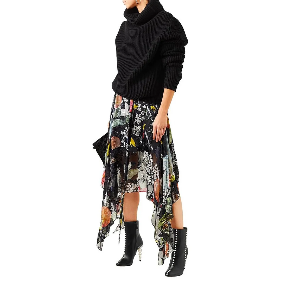 Black Vegan Leather Pointed Toe Pearl Embellished Heel Ankle Boots