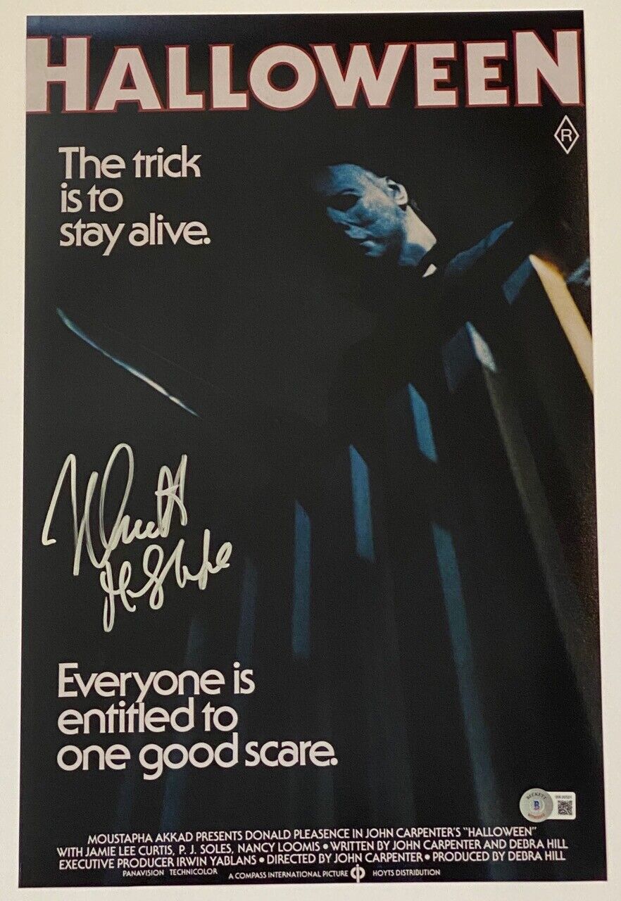 Nick Castle Signed Halloween 11x17 Movie Poster Photo Poster painting Michael Myers Beckett COA