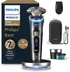 Philips Norelco Shaver i9000 Prestige Ultra, elektrick&yacute; holic&iacute; strojek na mokr&eacute; i such&eacute; holen&iacute;, tmavě břidlicov&aacute; barva, technologie SenseIQ Pro, syst&eacute;m Triple Lift & Cut, 360&deg; rotačn&iacute; břity NanoTech Precision, rychločistic&iacute; modul, XP9402/86