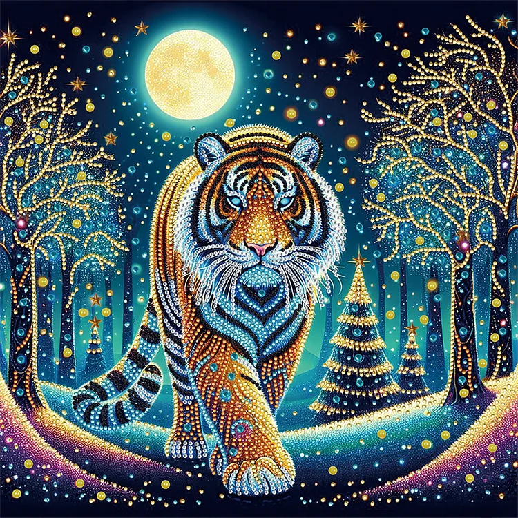 Tiger 40*40CM (Canvas) Special Shaped Drill Diamond Painting gbfke