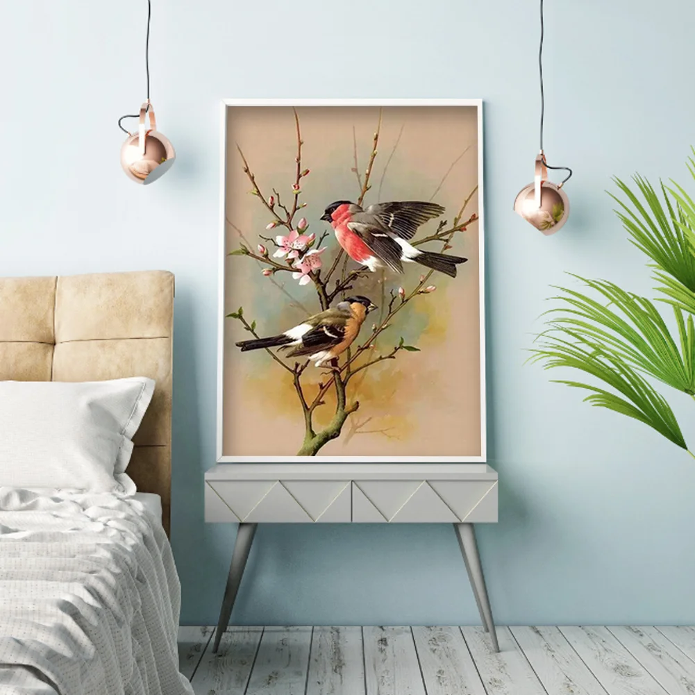 11CT Full Stamped Cross Stitch - Birds on Branches(Canvas|40*50CM)
