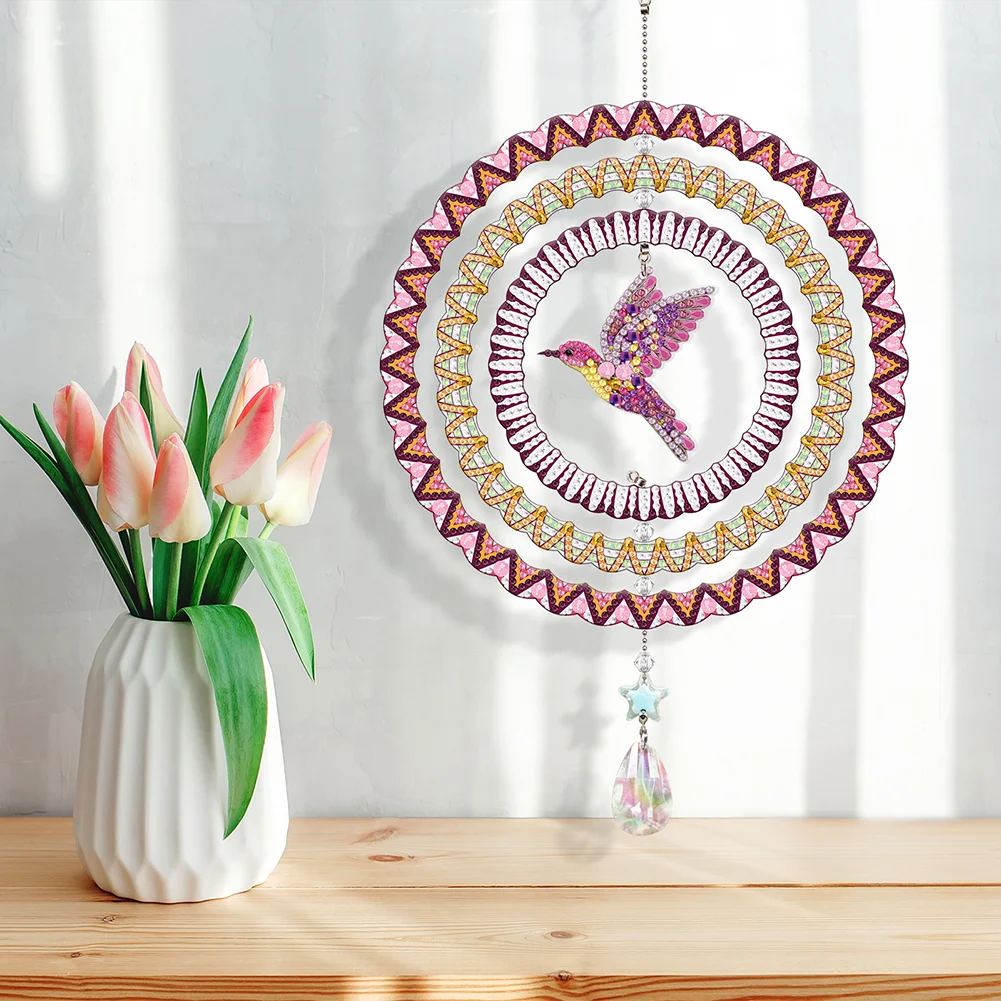DIY Hummingbird Suncatcher Diamond Painting Hanging Sign Christmas Home Windows Decor