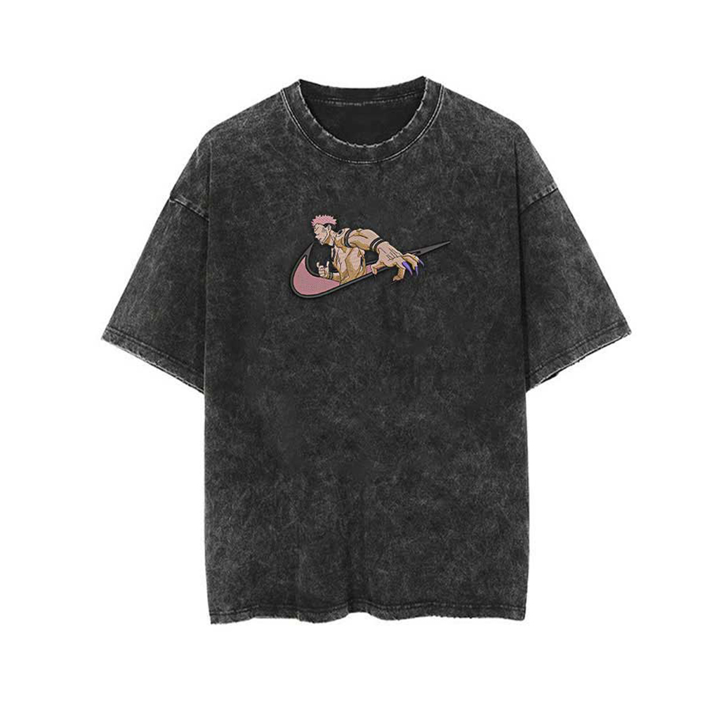 Oversized Casual Batik Anime Print T-Shirt