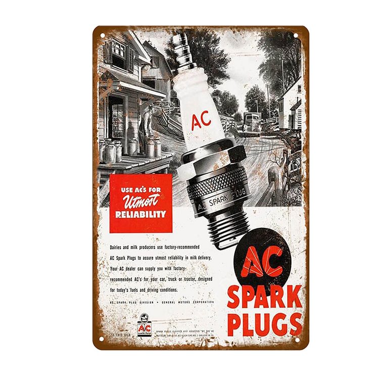 Ac Spark Plugs - Vintage Tin Signs/Wooden Signs - 8*12Inch/12*16Inch