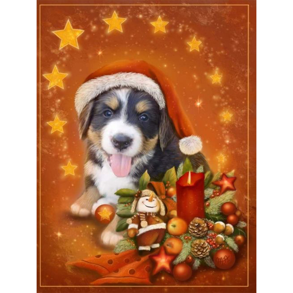 

Christmas Dog - Round Drill Diamond Painting - 30*40CM, 501 Original