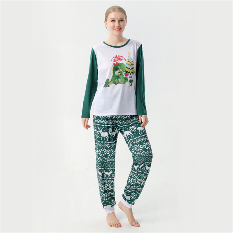 Christmas Print Parent-child Pajamas Set (with Pet Dog Clothes)