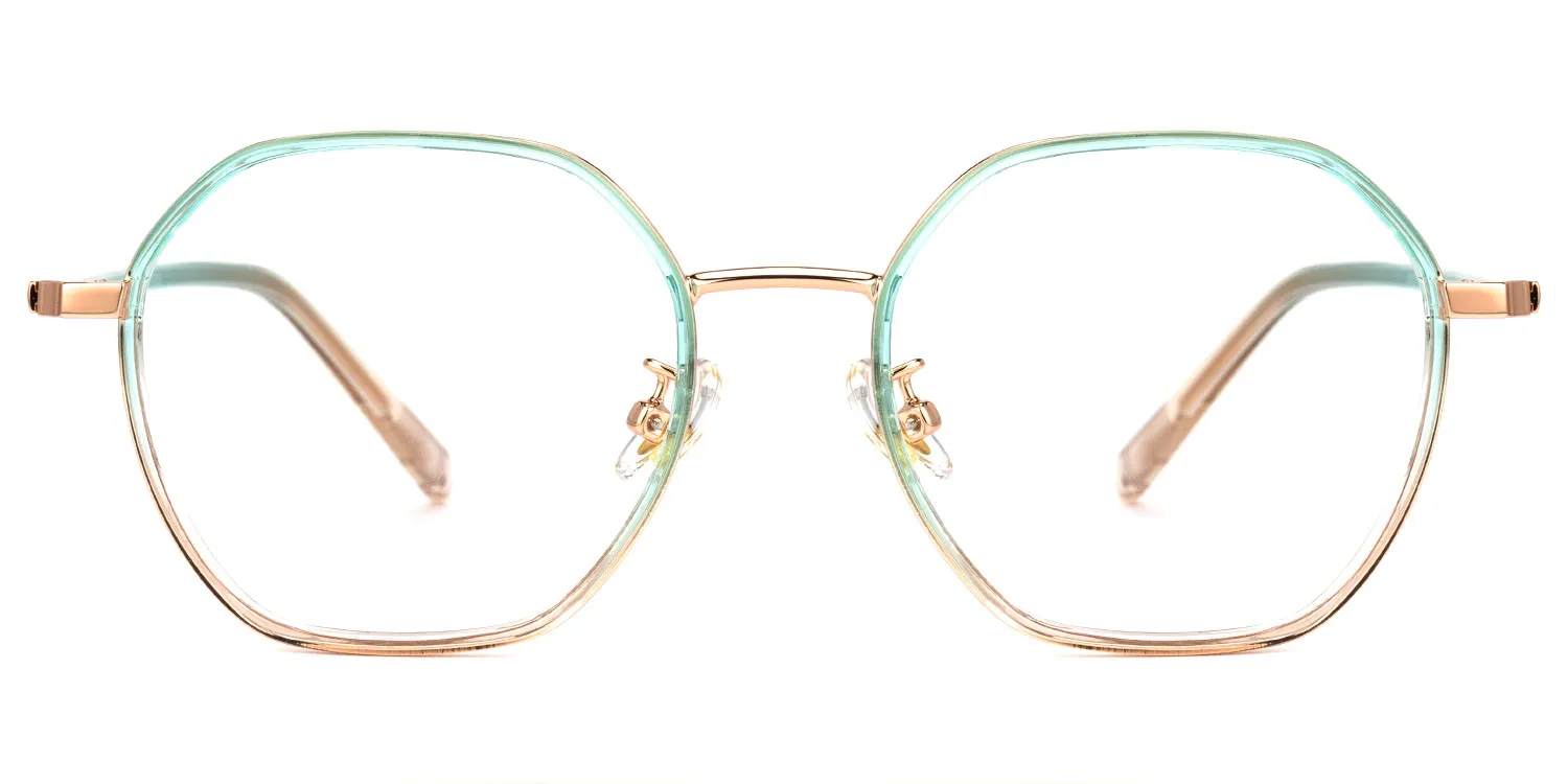 Hatty GrÃ¼n-Gold Geometrisch Brille GrÃ¼n-Gold