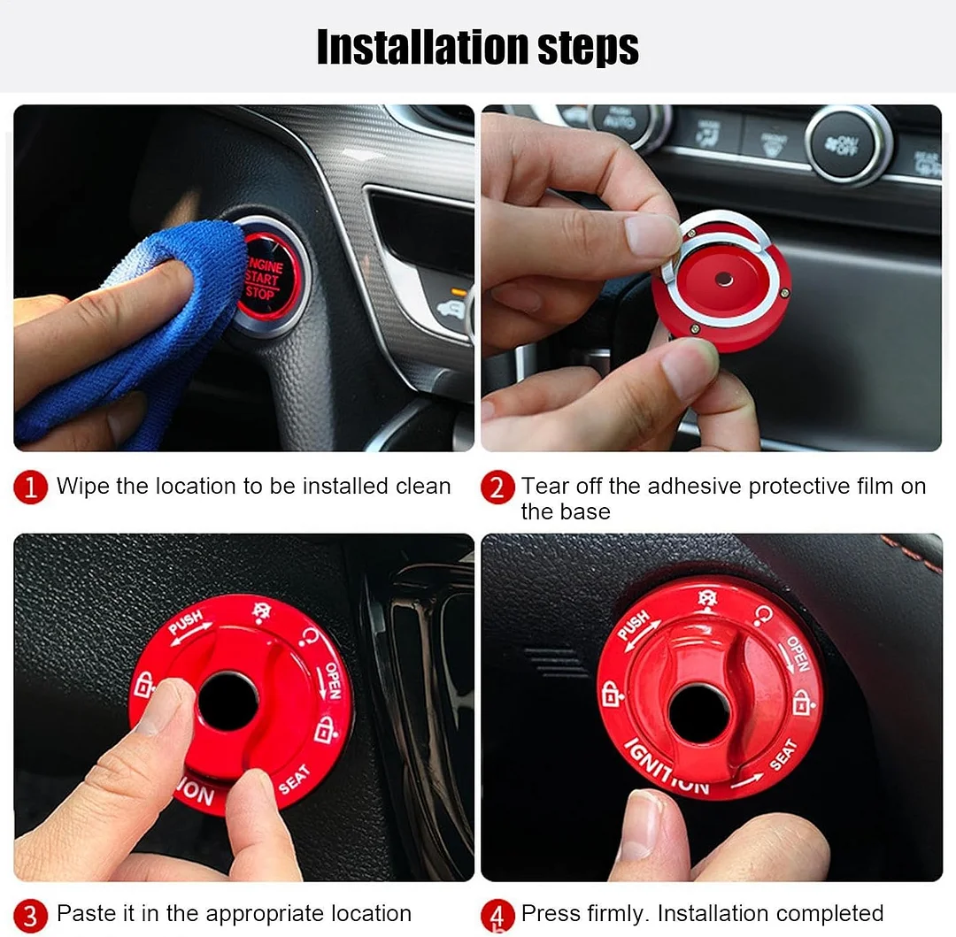 Push Button Start Cover - Metal Car Engine Start Stop Button Cover