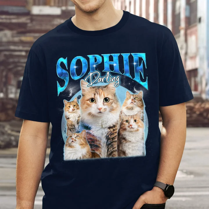 Custom Pet Face Vintage Printing Vintage Hip Hop T-shirt Sweatshirt Hoodie