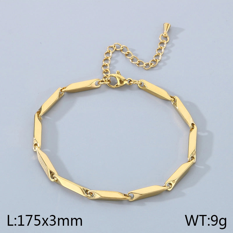 Minimalist Rhombus 304 Stainless Steel Unisex Bracelets Men Chain Bracelets