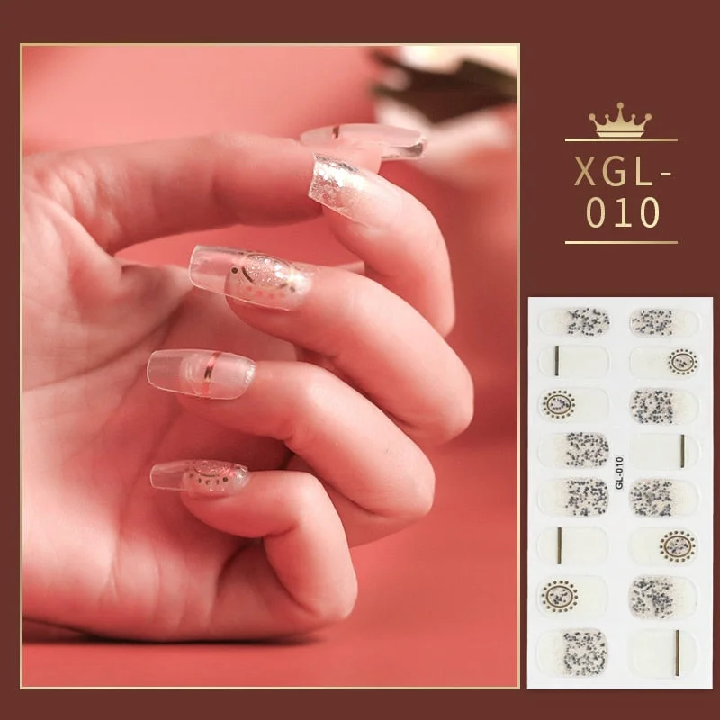 1PCS Glitter Series Powder Sequins Fashion Nail Art Stickers Collection Manicure DIY Nail Polish Strips Wraps for Mother Gifts