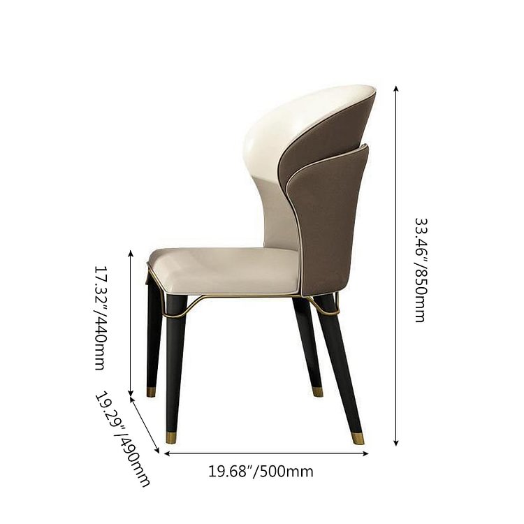 Faux Leather Upholstered Dining Chair, White High Back Faux Leather Dining Chairs