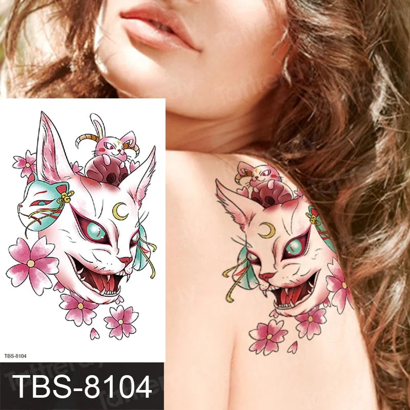 temporary tattoo phoenix dragon cats animals sexy tatoo for women girls arm shoulder tattoo sleeve back body art water transfer