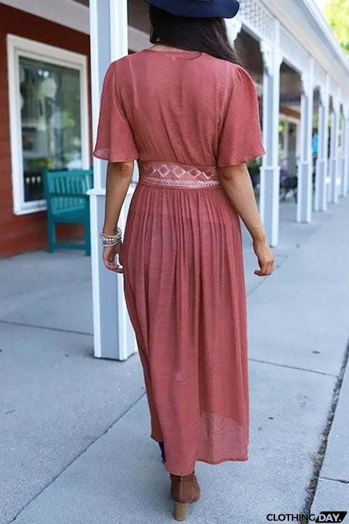 Half Sleeve Lace Up Cardigan