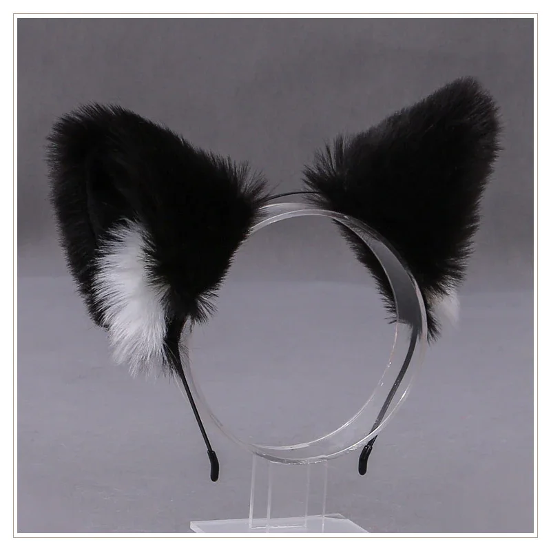 Billionm OJBK Fox Ear Headband Anime Cosplay Beast Ear Wolf Ears Girls Kawaii Handmade Plush Animals Hair Hoop Cute Cat Hair Accessories