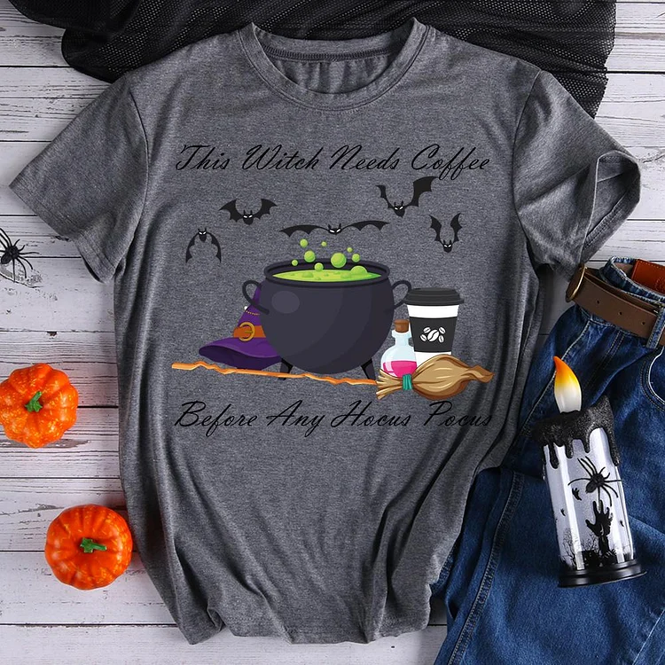 This Witchy Mama Needs Coffee T-Shirt-06883-Annaletters