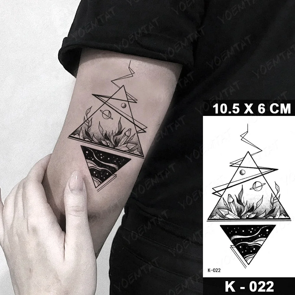 Waterproof Temporary Tattoo Sticker Small Geometric Sky Forest Universe Flash Tatoo Arm Wrist Fake Tatto For Body Art Women Men