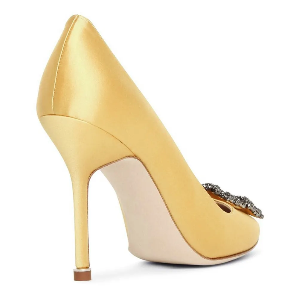 100mm Women's Slik Shoes Diamond Party Wedding Pumps-vocosishoes