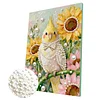 (30x40cm)DIY Pearl Painting Framed Parrot Handmade Pearl Material Art Kit Living Room Decor