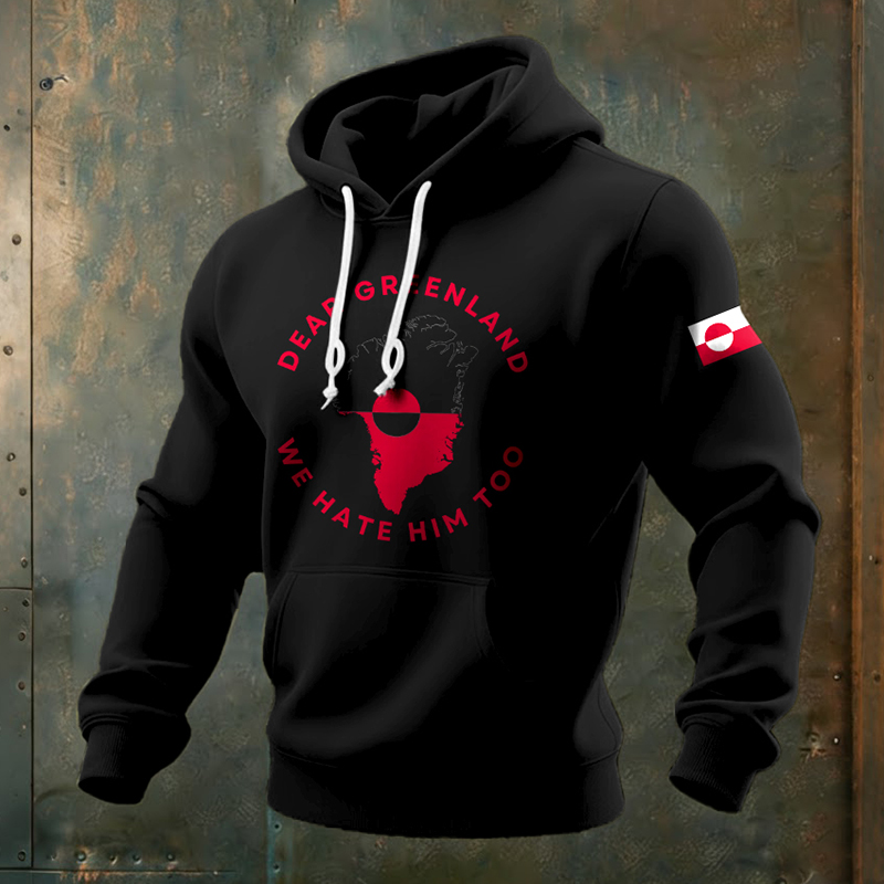 Men's Greenland Print Casual Hoodie artswardrobe