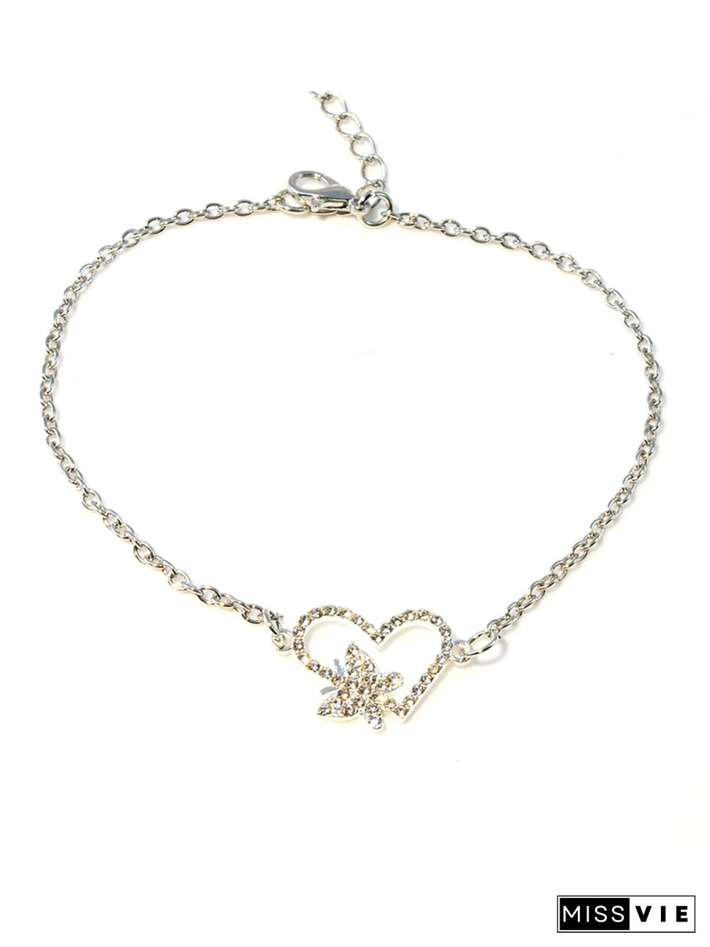 Vintage Rhinestone Heart Bracelet