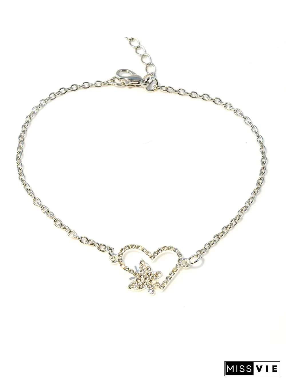 Vintage Rhinestone Heart Bracelet