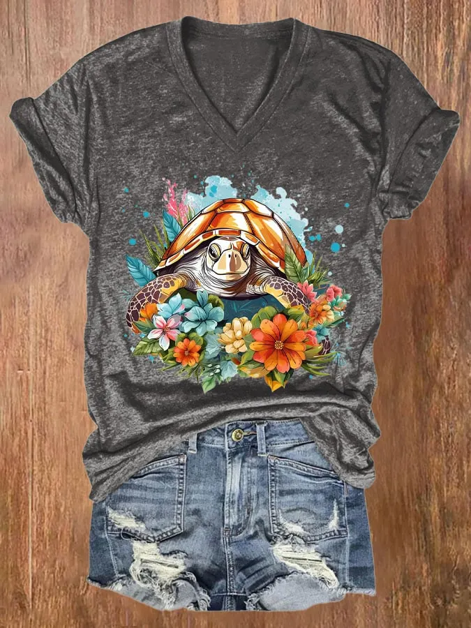 Animal Print Women'sCasual Print T-Shirt
