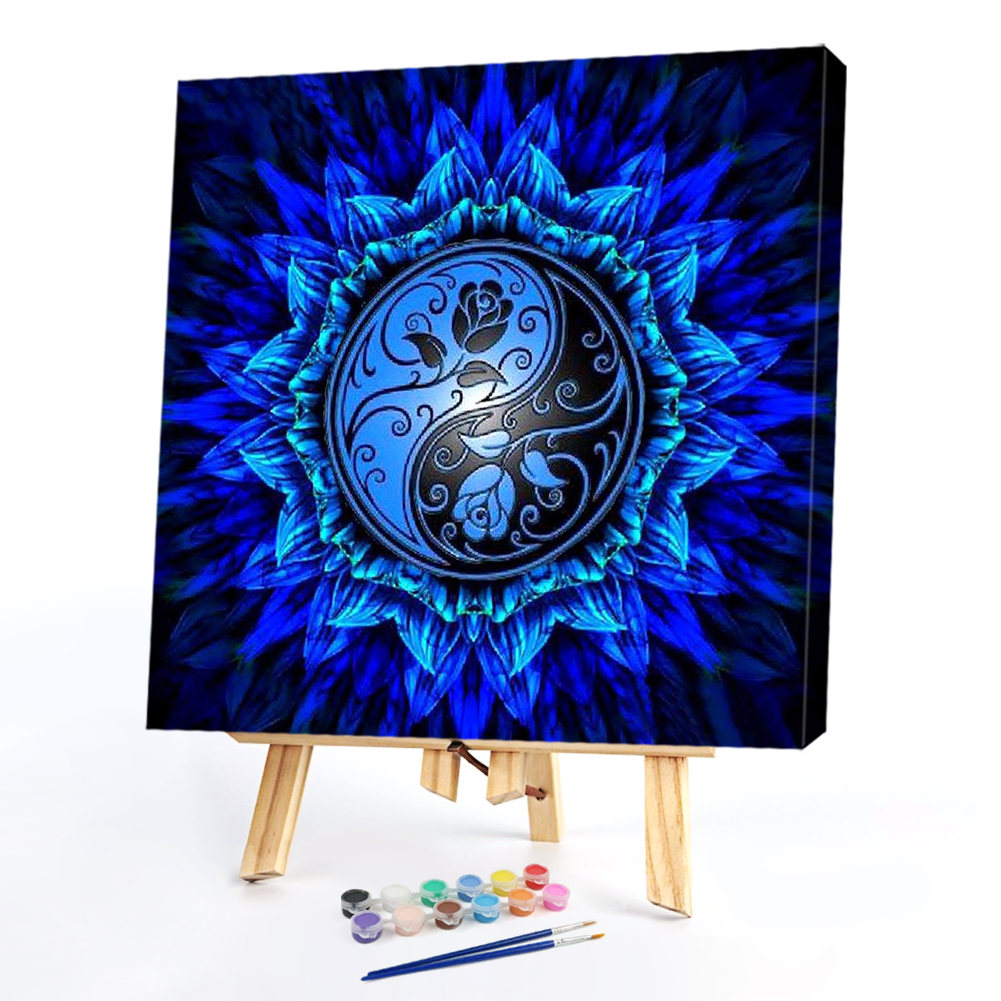 

40*40CM - Paint By Numbers - Blue Mandala, 501 Original