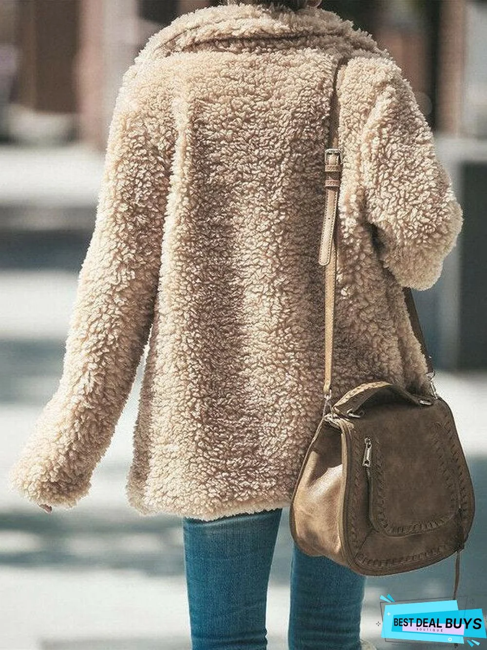 Casual Loosen Plush Lapel Outerwear