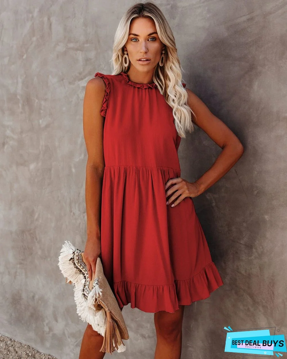Summer Women's New Dress Ruffled Waist