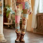 Women's Bohemian Floral Pattern Casual Leggings - Image 2