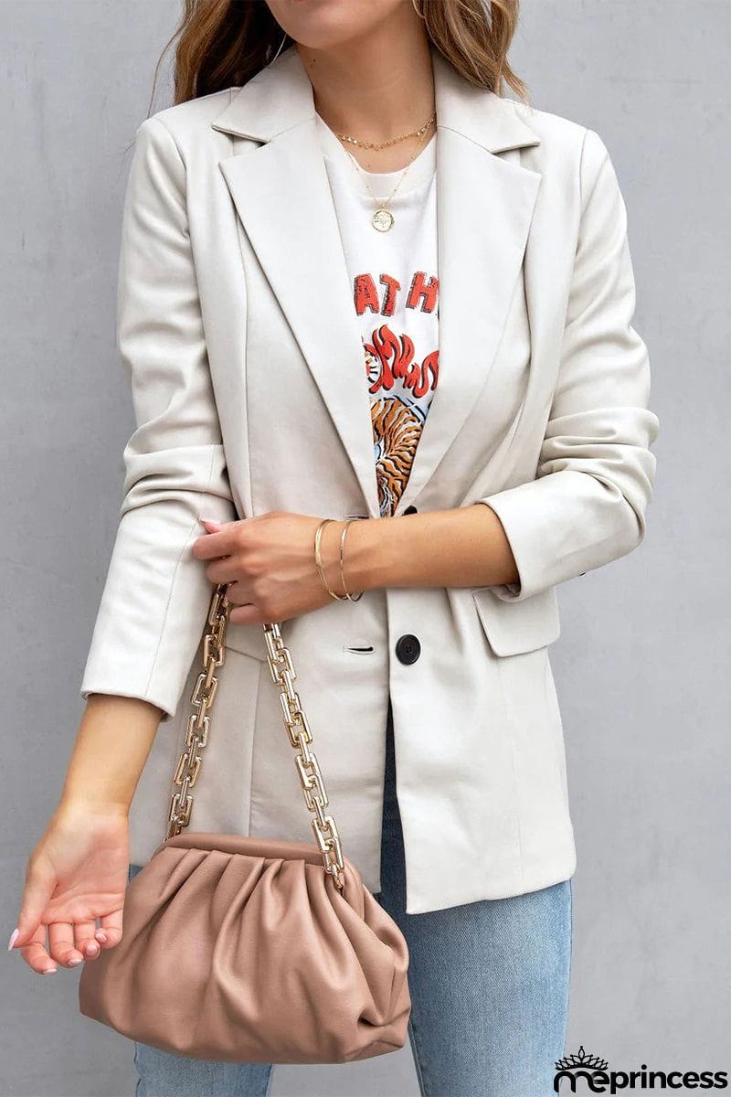 Casual Street Solid Patchwork Buckle Turn-back Collar Outerwear